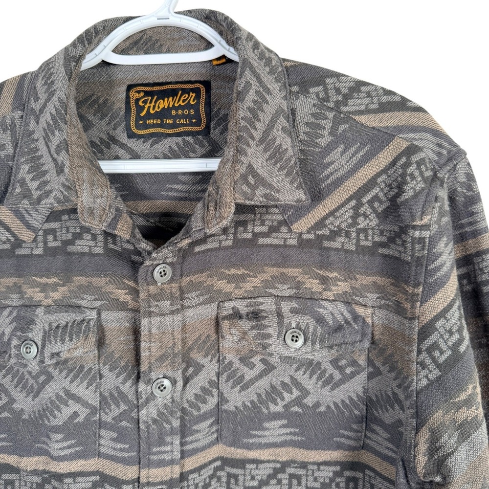 Howler Brothers Sheridan Southwestern Jacquard Western Shirt Button Up Mens M